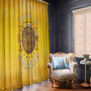Honor Buffalo Soldiers Window Curtain African American Cavalry Yellow Version - African Pride