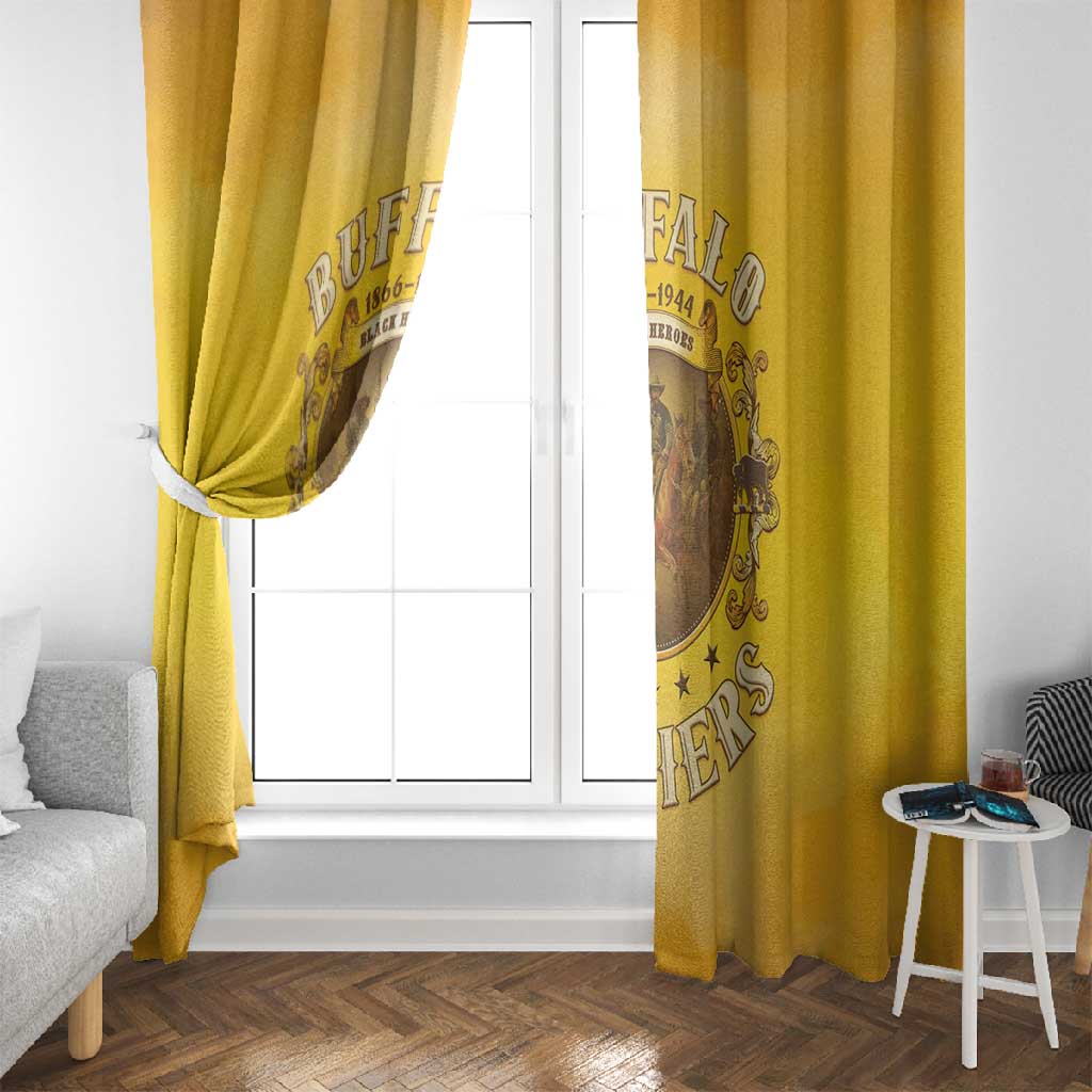 Honor Buffalo Soldiers Window Curtain African American Cavalry Yellow Version - African Pride