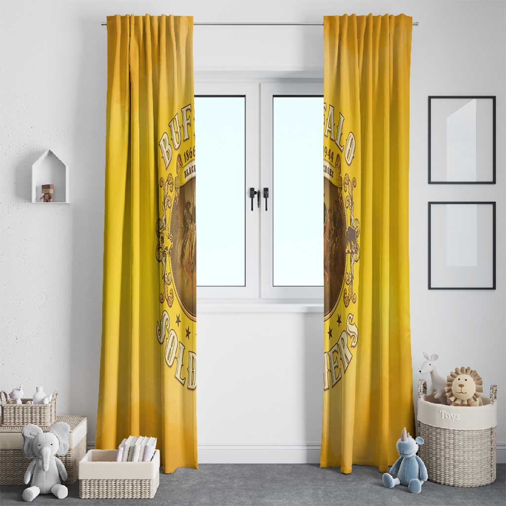 Honor Buffalo Soldiers Window Curtain African American Cavalry Yellow Version - African Pride
