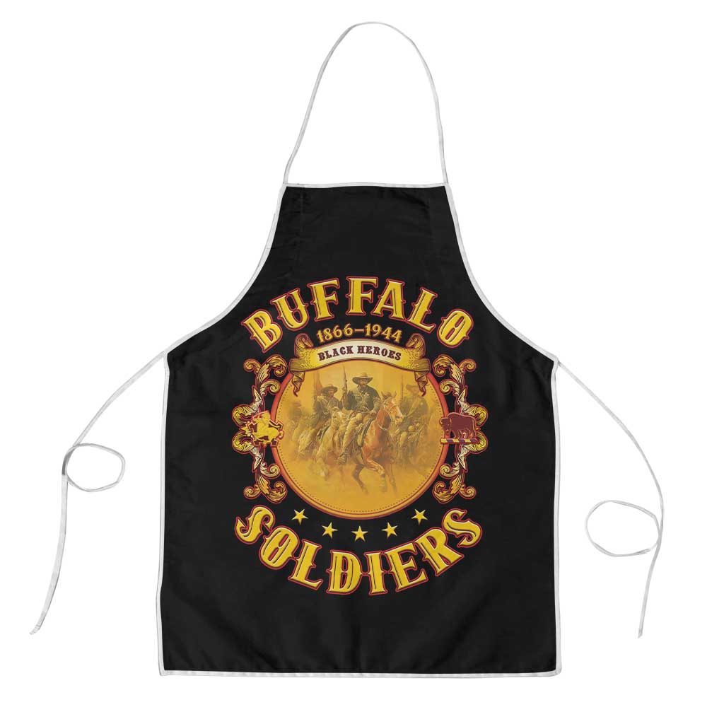 Honor Buffalo Soldiers Apron African American Cavalry Black Version