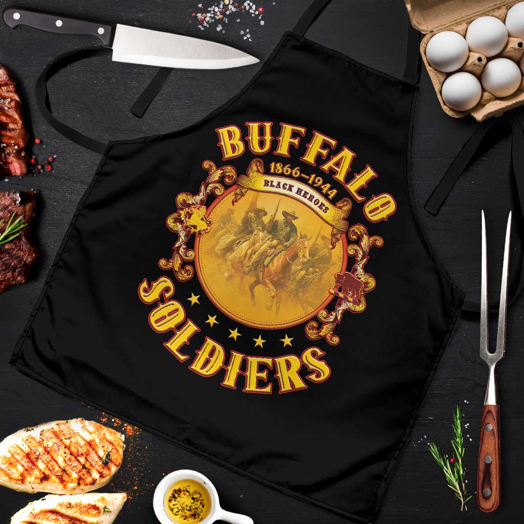 Honor Buffalo Soldiers Apron African American Cavalry Black Version