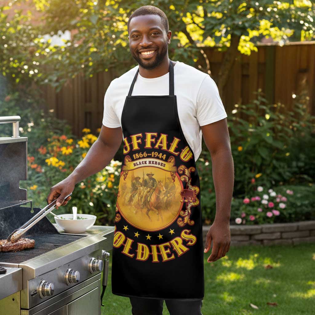 Honor Buffalo Soldiers Apron African American Cavalry Black Version