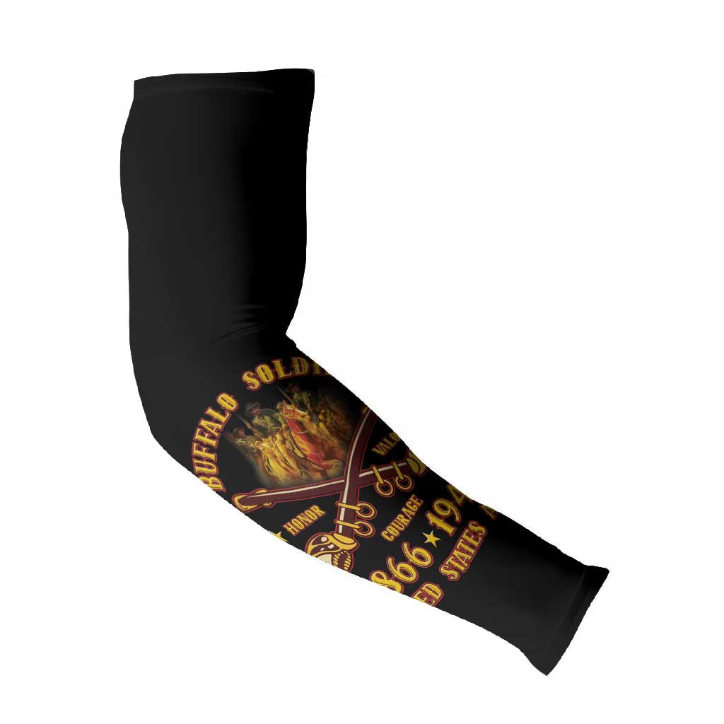 Honor Buffalo Soldiers Arm Sleeves African American Cavalry Black Version