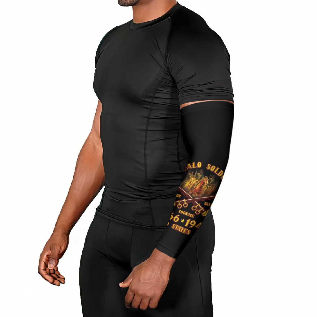 Honor Buffalo Soldiers Arm Sleeves African American Cavalry Black Version