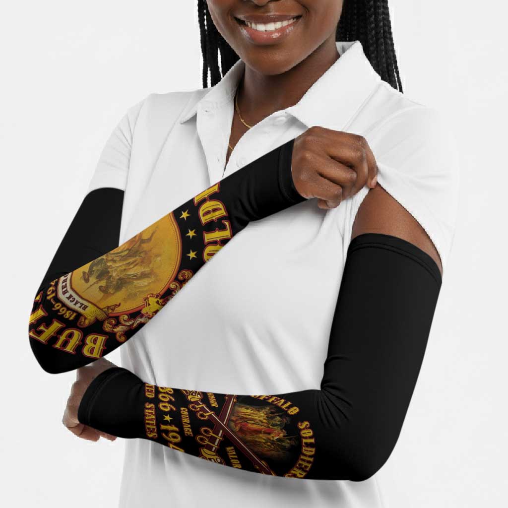 Honor Buffalo Soldiers Arm Sleeves African American Cavalry Black Version