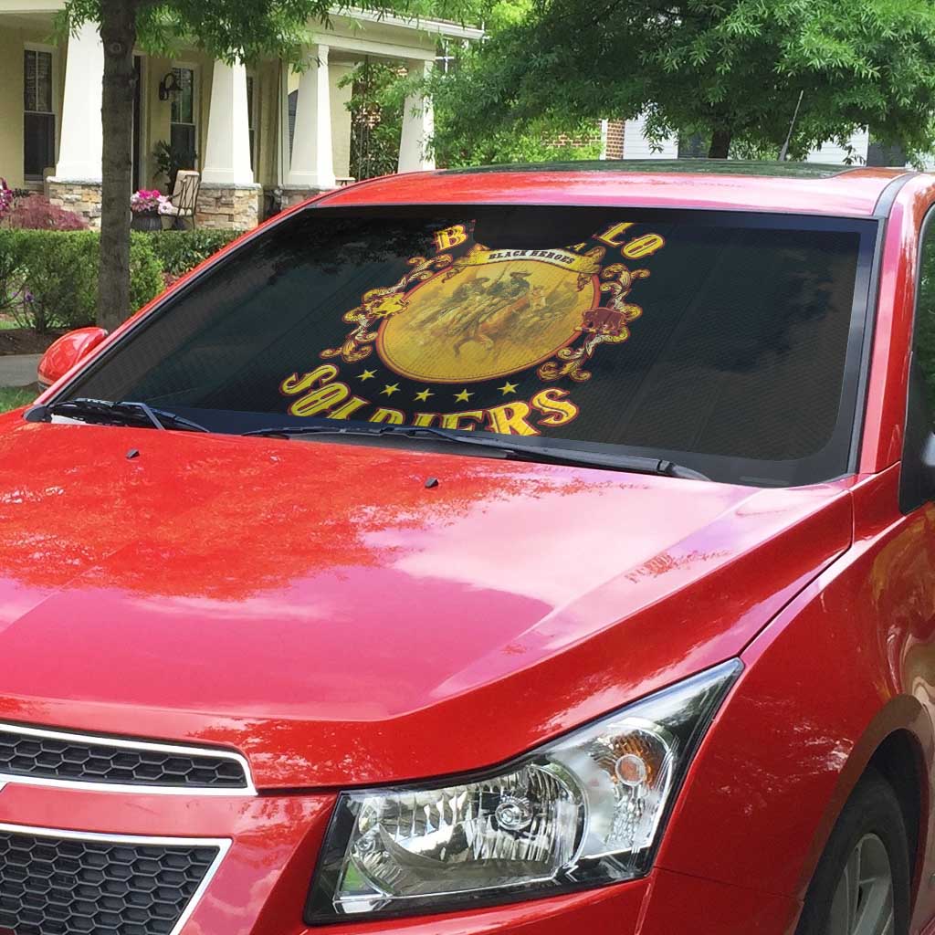 Honor Buffalo Soldiers Auto Sun Shade African American Cavalry Black Version