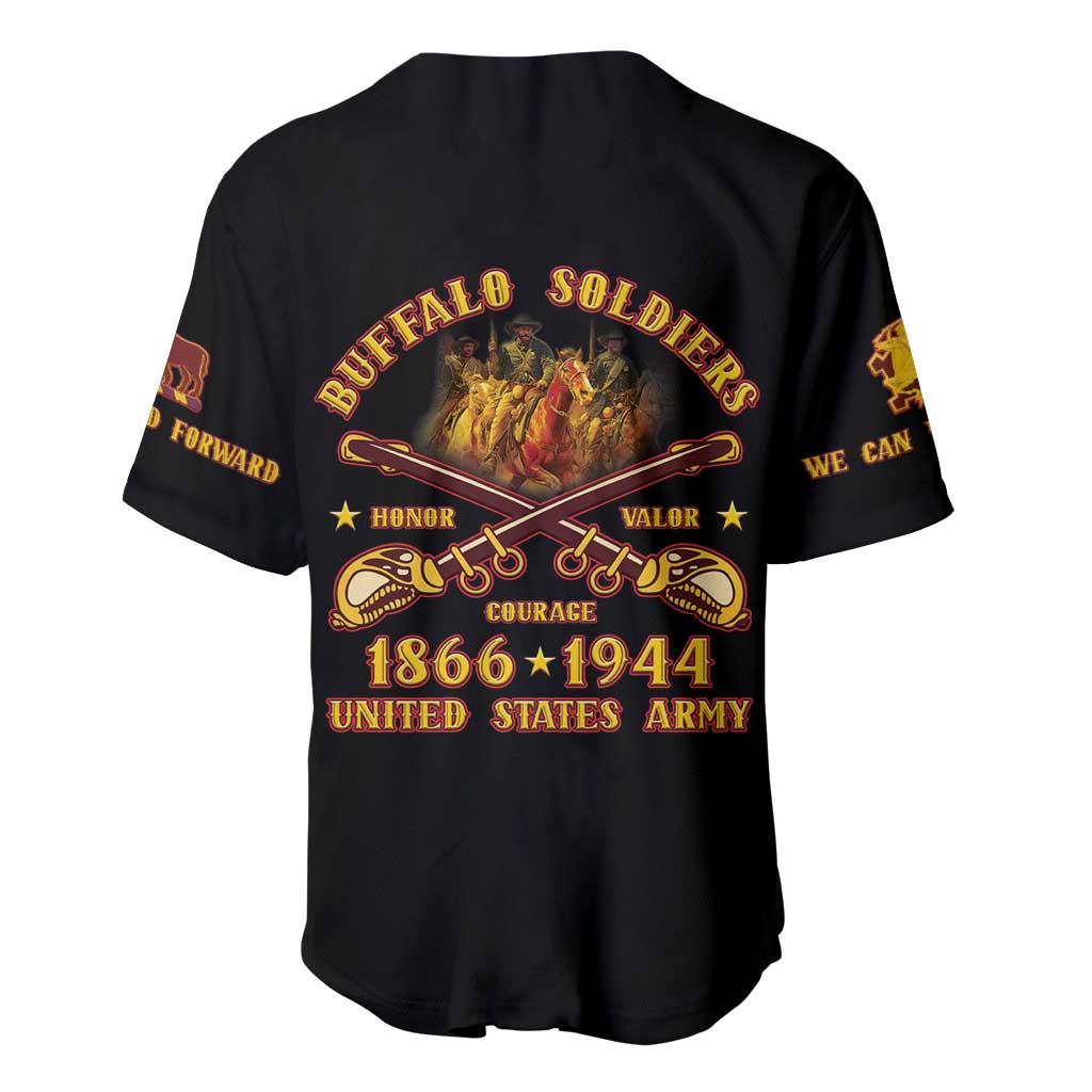 Honor Buffalo Soldiers Baseball Jersey African American Cavalry Black Version - African Pride
