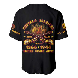 Honor Buffalo Soldiers Baseball Jersey African American Cavalry Black Version - African Pride