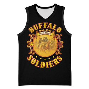 Honor Buffalo Soldiers Basketball Jersey African American Cavalry Black Version LT05