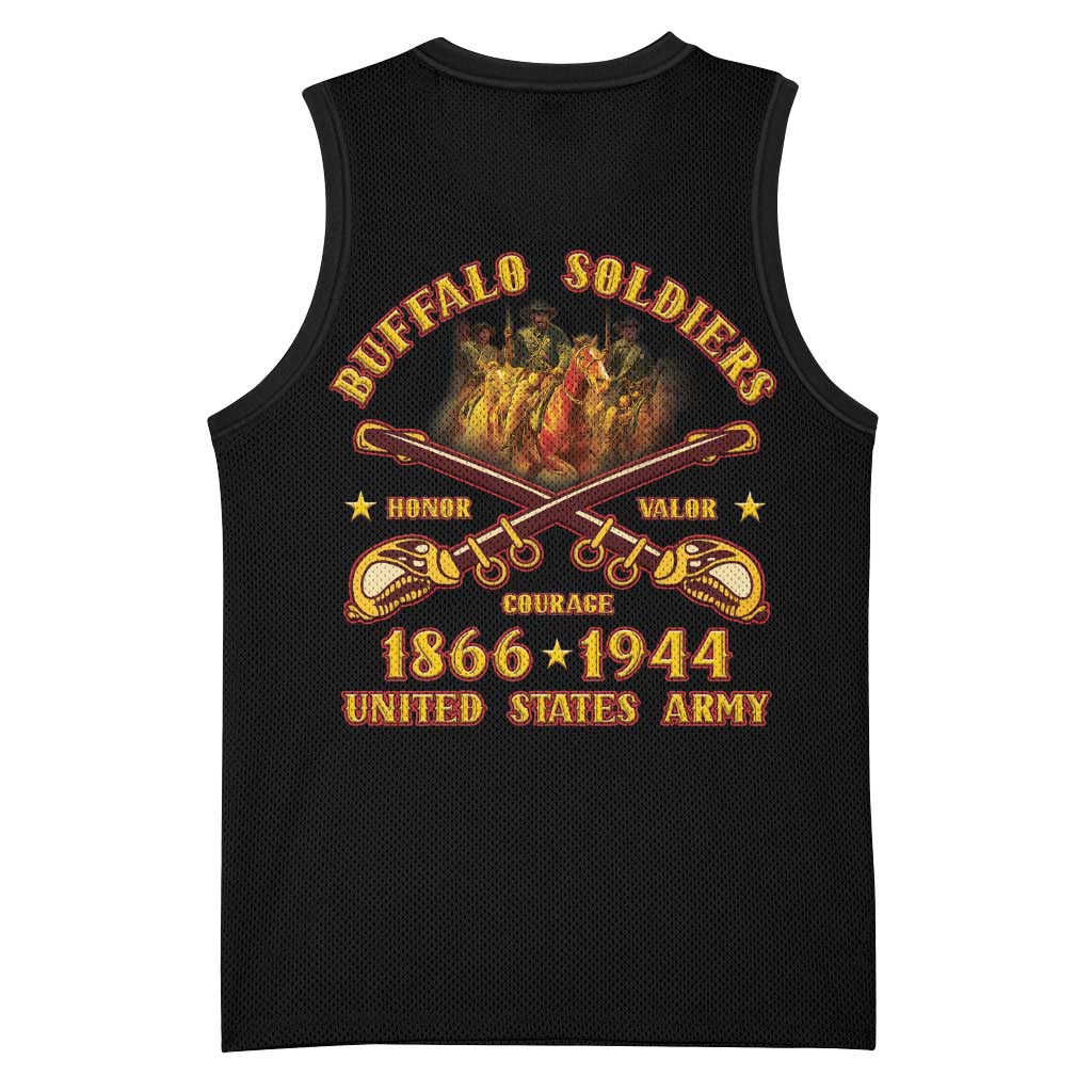 Honor Buffalo Soldiers Basketball Jersey African American Cavalry Black Version LT05