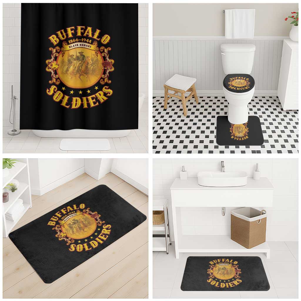 Honor Buffalo Soldiers Bathroom Set African American Cavalry Black Version