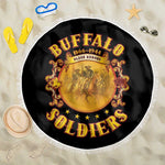 Honor Buffalo Soldiers Beach Blanket African American Cavalry Black Version - African Pride
