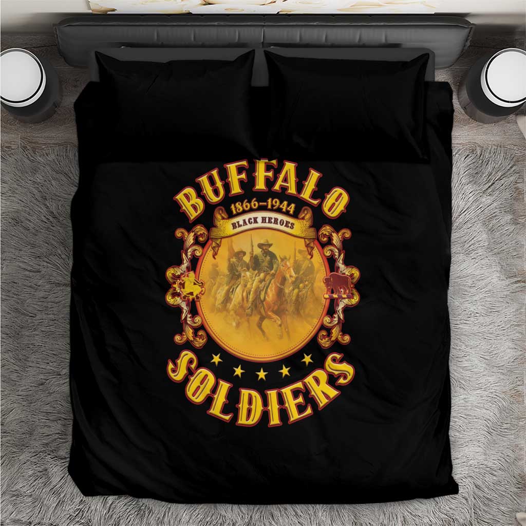 Honor Buffalo Soldiers Bedding Set African American Cavalry Black Version - African Pride