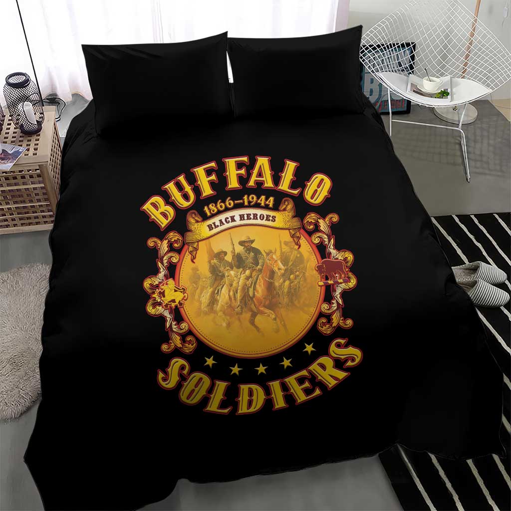 Honor Buffalo Soldiers Bedding Set African American Cavalry Black Version - African Pride