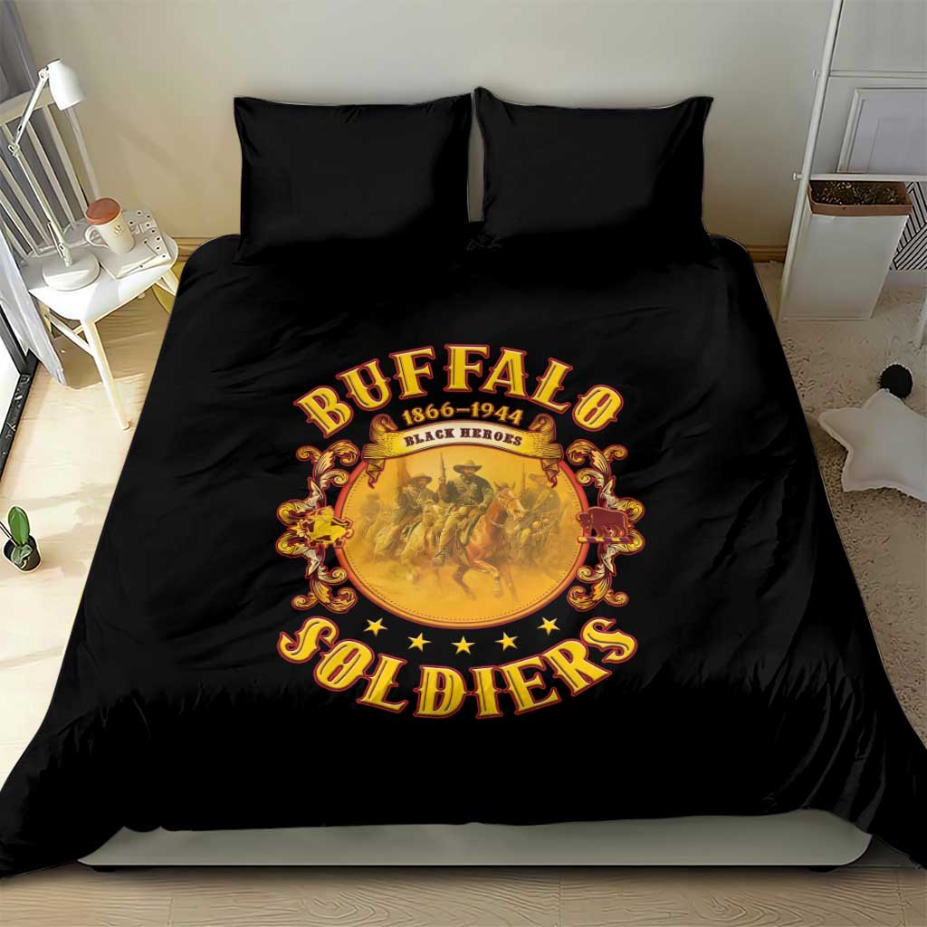 Honor Buffalo Soldiers Bedding Set African American Cavalry Black Version - African Pride