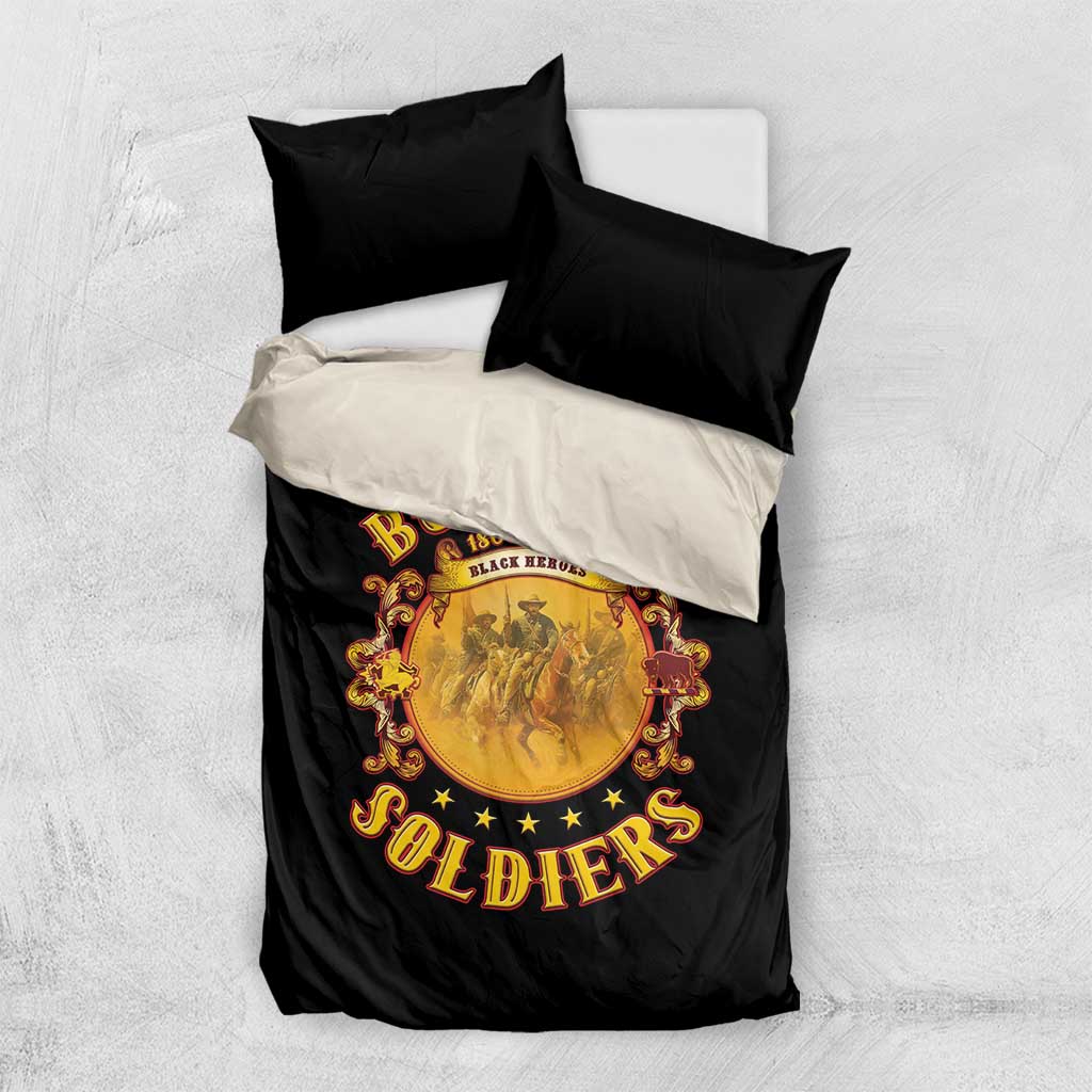 Honor Buffalo Soldiers Bedding Set African American Cavalry Black Version - African Pride