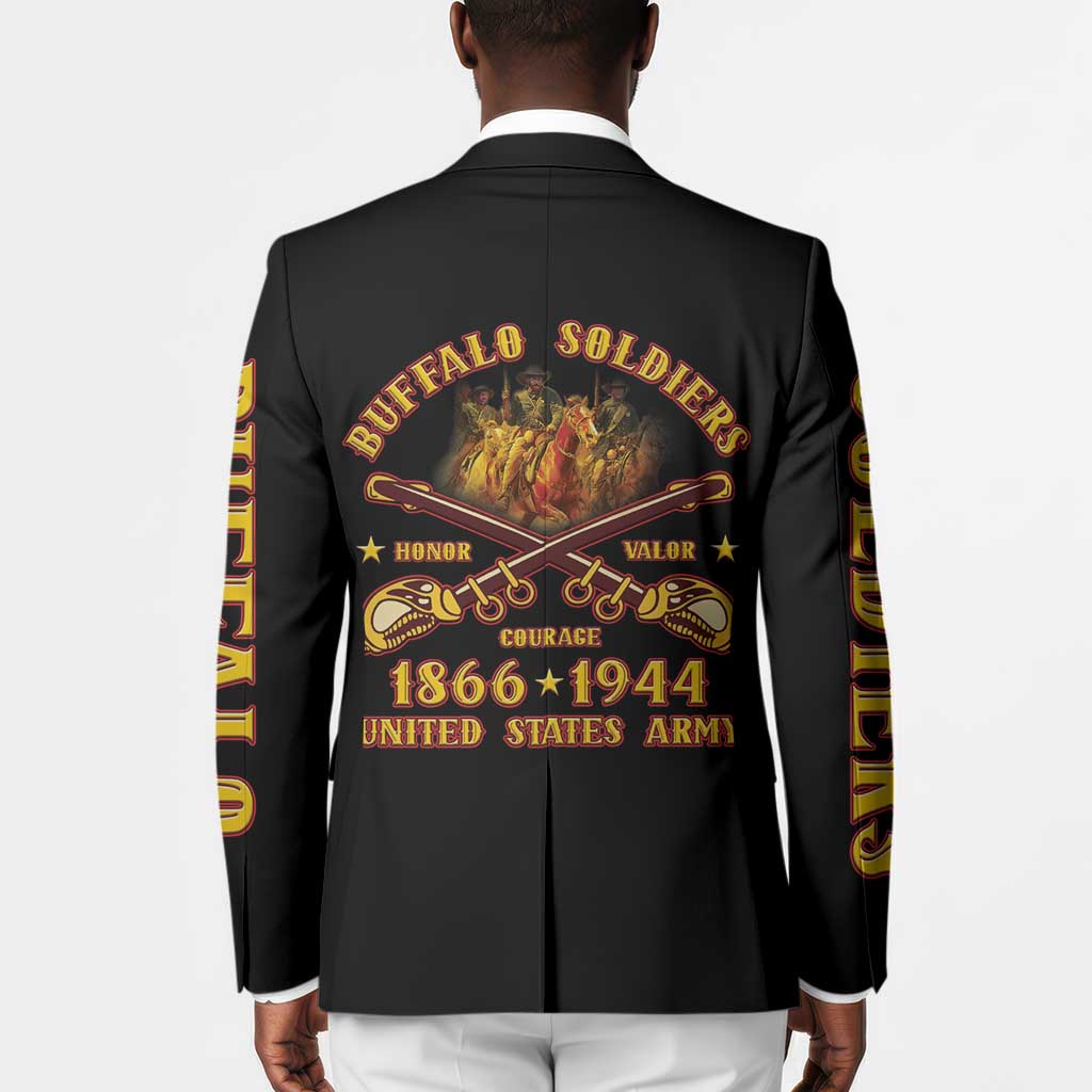 Honor Buffalo Soldiers Blazer African American Cavalry Black Version