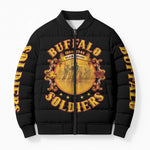Honor Buffalo Soldiers Bomber Puffer Jacket African American Cavalry Black Version
