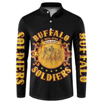 Honor Buffalo Soldiers Button Sweatshirt African American Cavalry Black Version