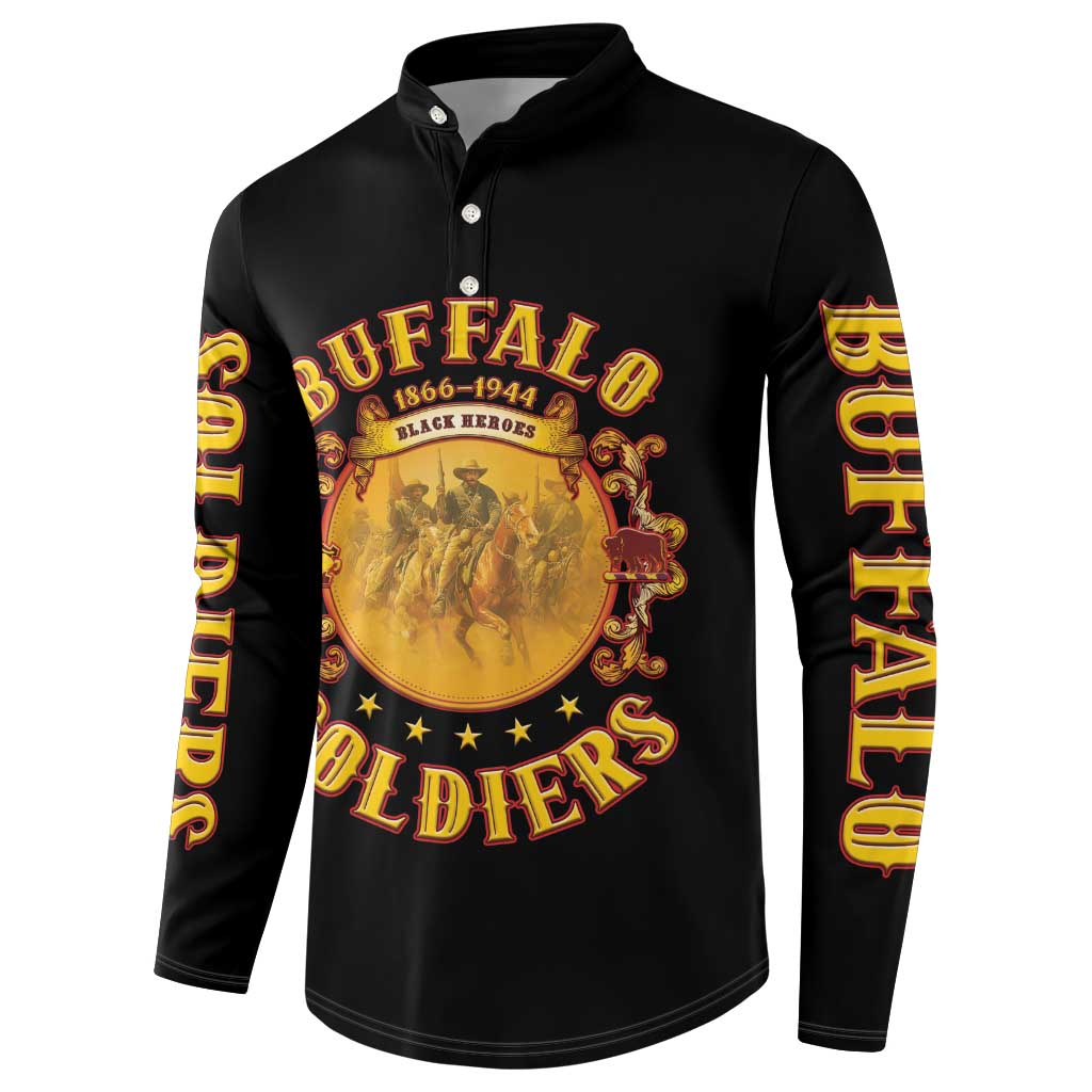 Honor Buffalo Soldiers Button Sweatshirt African American Cavalry Black Version