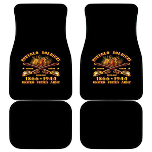 Honor Buffalo Soldiers Car Mats African American Cavalry Black Version - African Pride