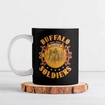 Honor Buffalo Soldiers Ceramic Mug African American Cavalry Black Version