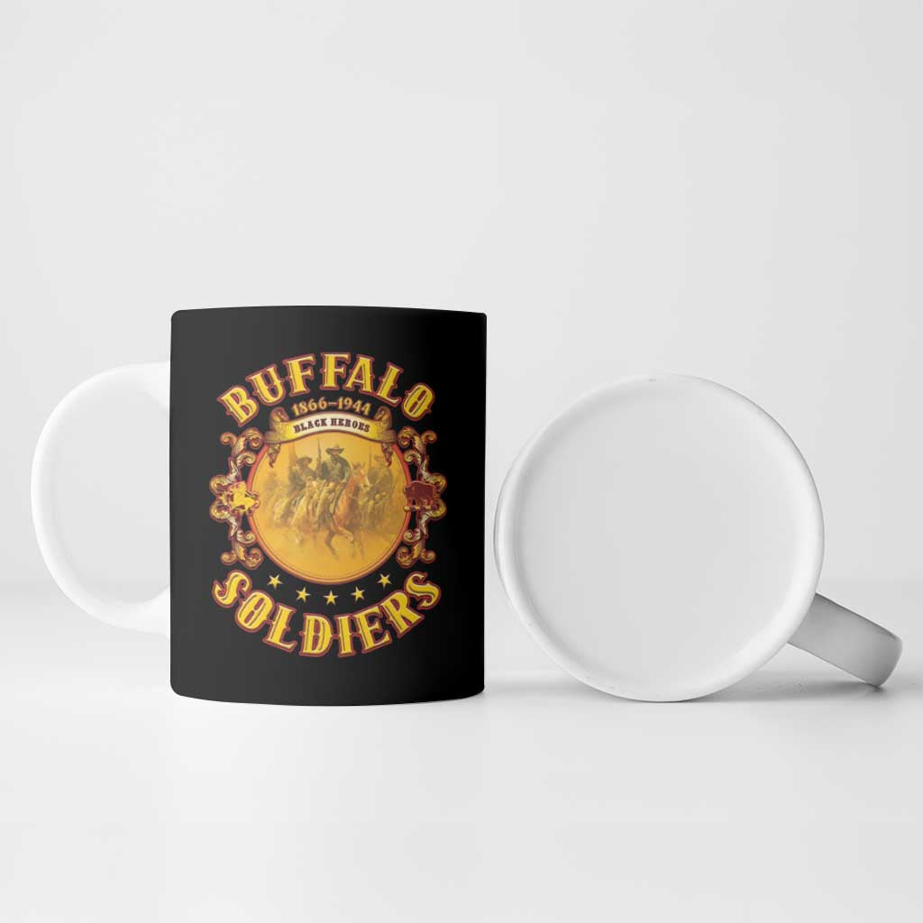 Honor Buffalo Soldiers Ceramic Mug African American Cavalry Black Version