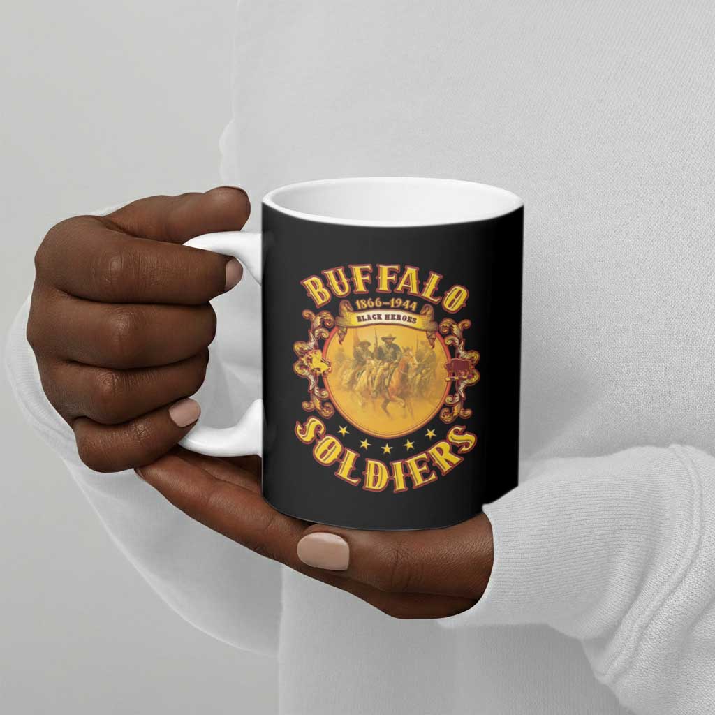 Honor Buffalo Soldiers Ceramic Mug African American Cavalry Black Version
