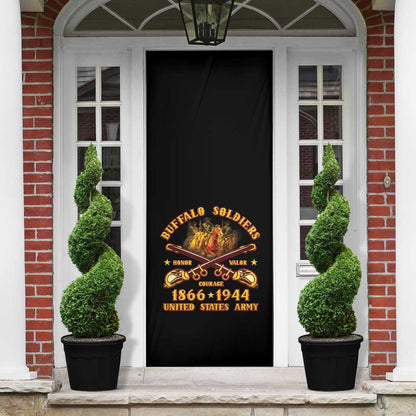 Honor Buffalo Soldiers Door Cover African American Cavalry Black Version