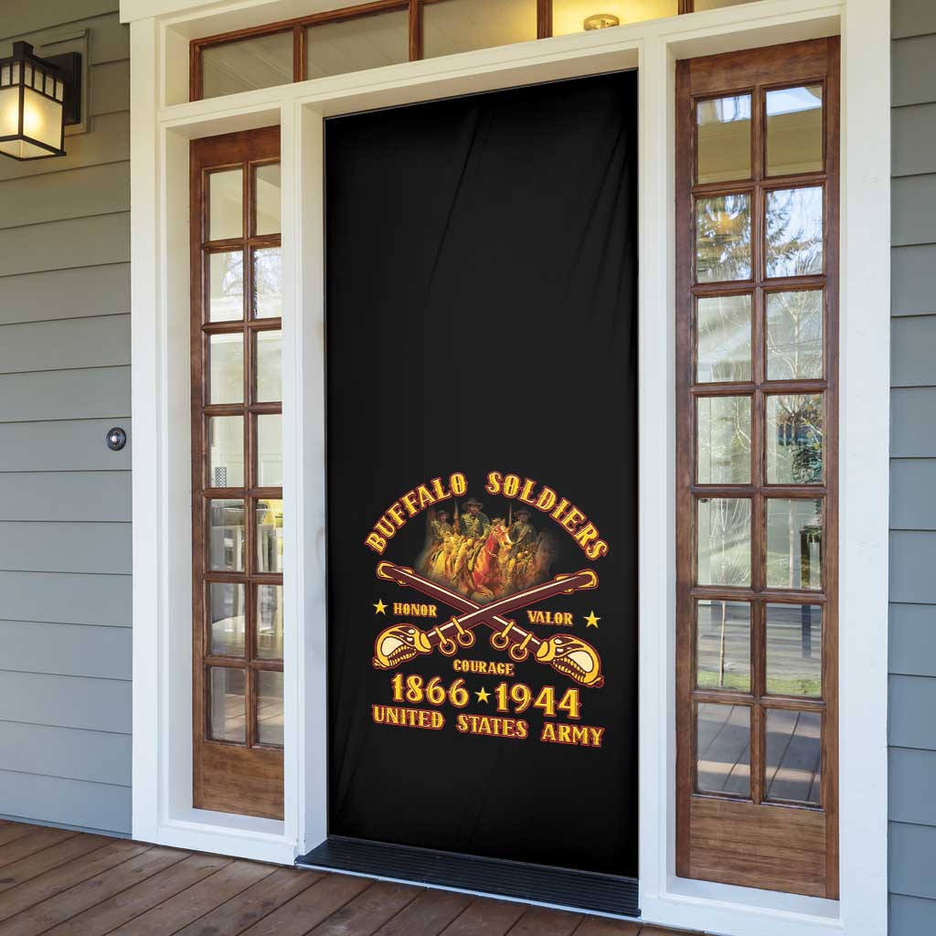 Honor Buffalo Soldiers Door Cover African American Cavalry Black Version