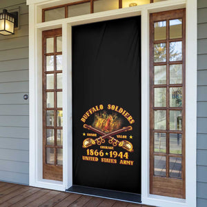 Honor Buffalo Soldiers Door Cover African American Cavalry Black Version