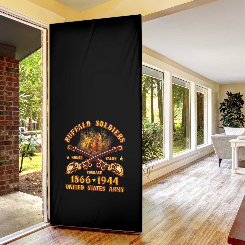 Honor Buffalo Soldiers Door Cover African American Cavalry Black Version