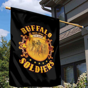 Honor Buffalo Soldiers Garden Flag African American Cavalry Black Version - African Pride