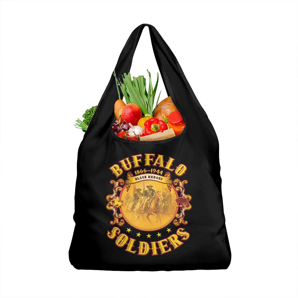 Honor Buffalo Soldiers Grocery Bag African American Cavalry Black Version - African Pride