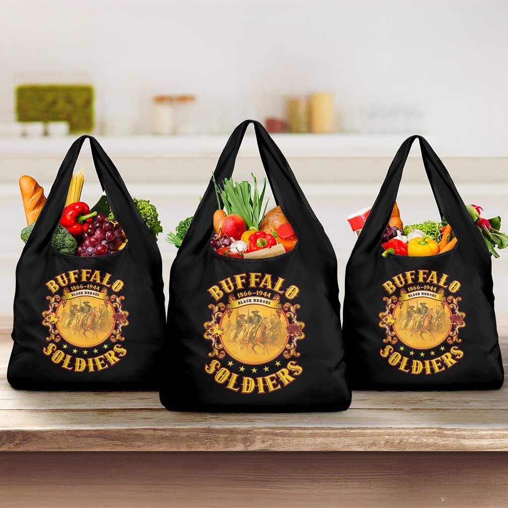 Honor Buffalo Soldiers Grocery Bag African American Cavalry Black Version - African Pride