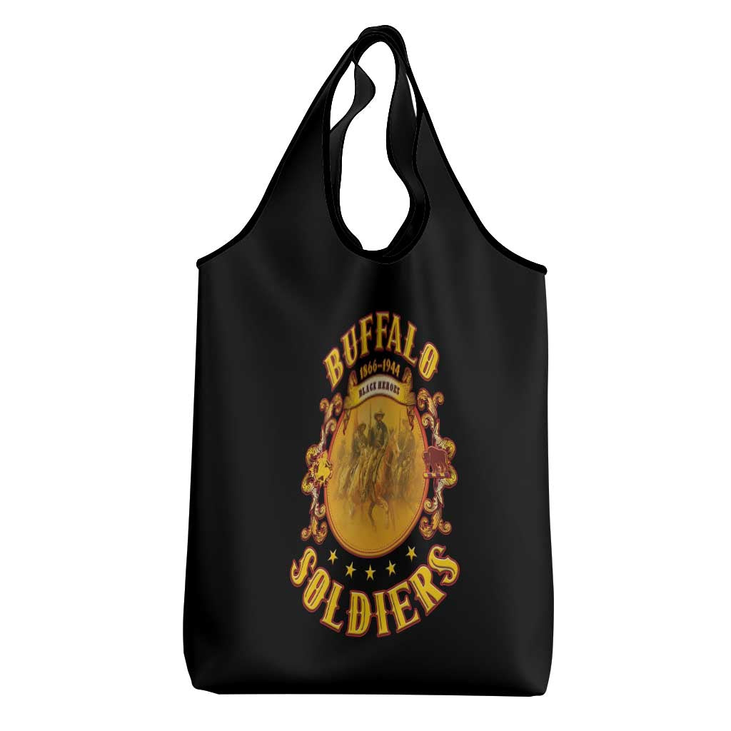 Honor Buffalo Soldiers Grocery Bag African American Cavalry Black Version - African Pride