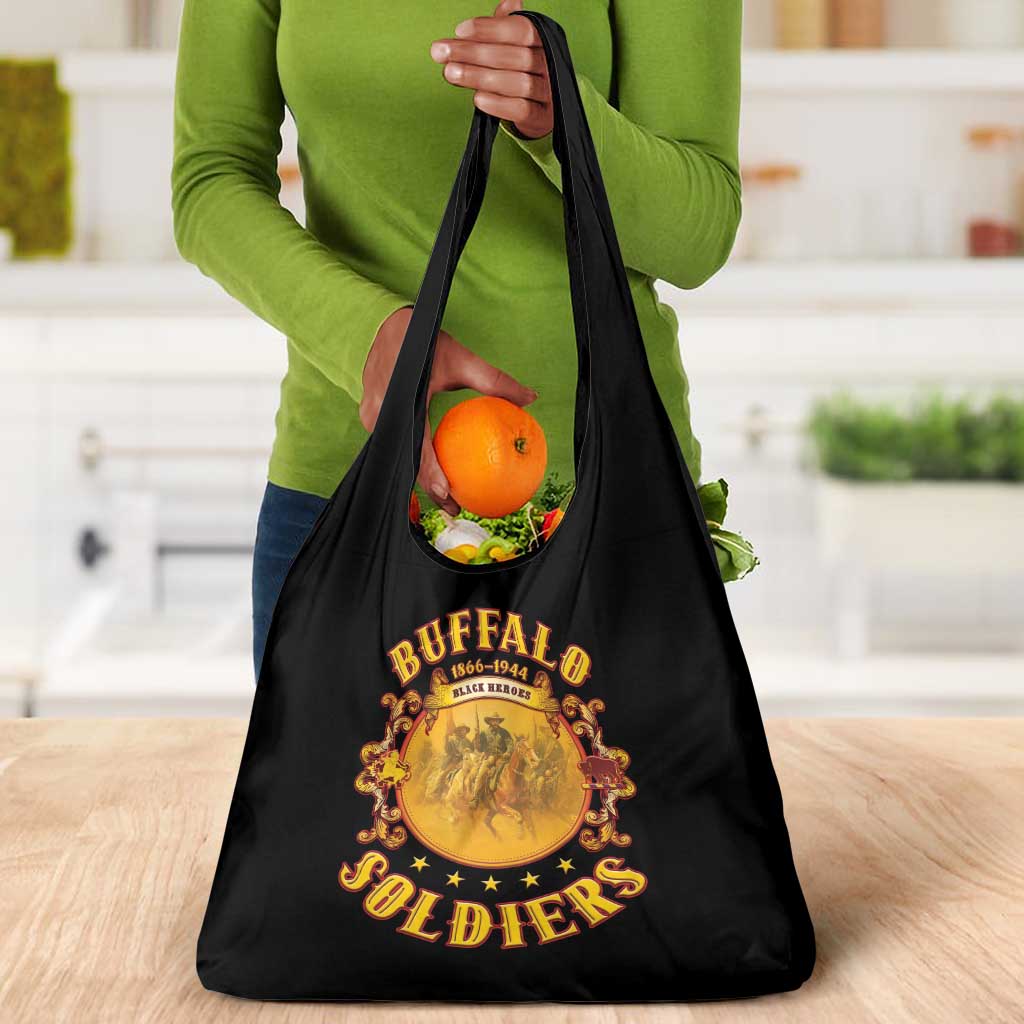 Honor Buffalo Soldiers Grocery Bag African American Cavalry Black Version - African Pride