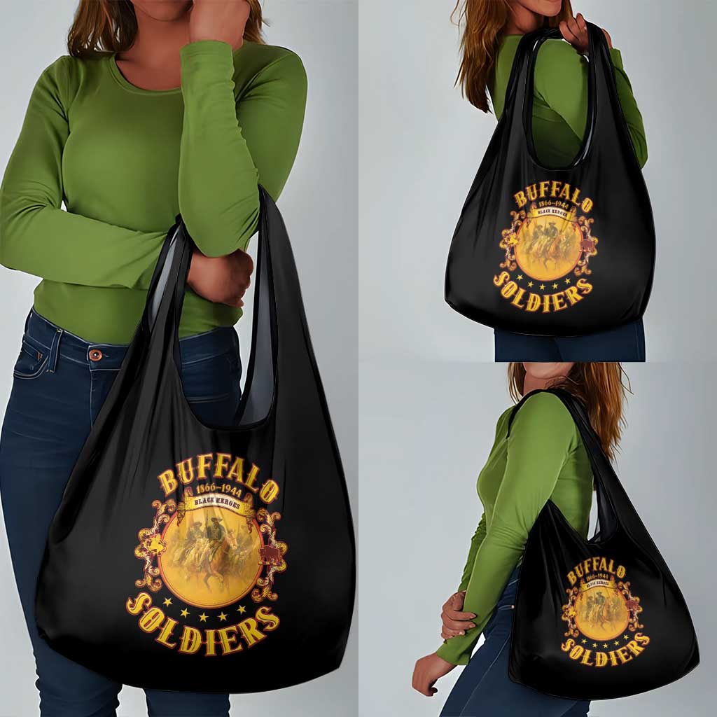 Honor Buffalo Soldiers Grocery Bag African American Cavalry Black Version - African Pride