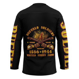 Honor Buffalo Soldiers Hockey Jersey African American Cavalry Black Version