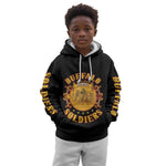 Honor Buffalo Soldiers Kid Hoodie African American Cavalry Black Version - African Pride
