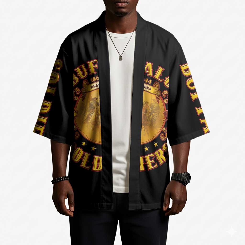 Honor Buffalo Soldiers Kimono African American Cavalry Black Version
