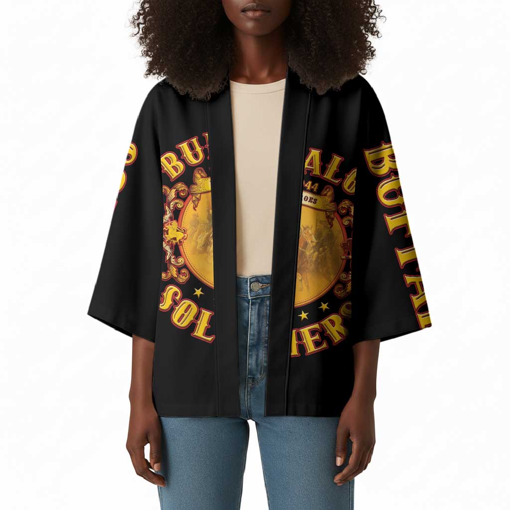 Honor Buffalo Soldiers Kimono African American Cavalry Black Version