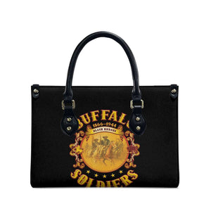 Honor Buffalo Soldiers Leather Bag African American Cavalry Black Version
