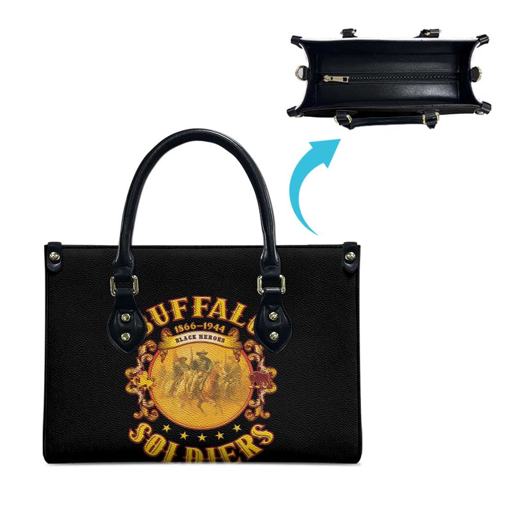 Honor Buffalo Soldiers Leather Bag African American Cavalry Black Version