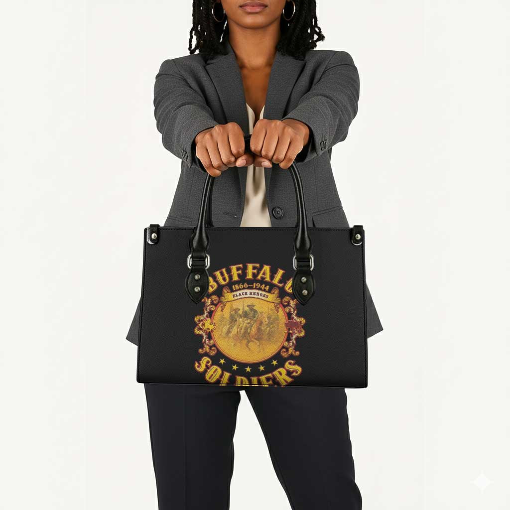 Honor Buffalo Soldiers Leather Bag African American Cavalry Black Version
