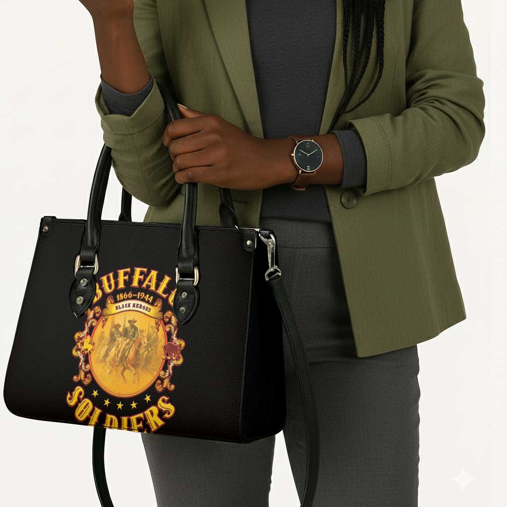Honor Buffalo Soldiers Leather Bag African American Cavalry Black Version
