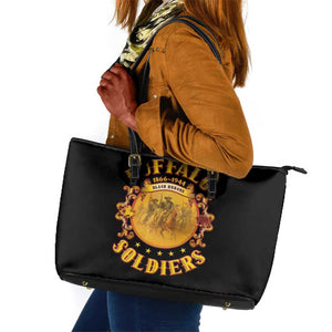 Honor Buffalo Soldiers Leather Tote Bag African American Cavalry Black Version - African Pride