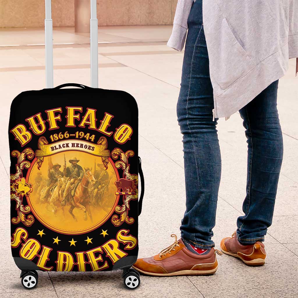 Honor Buffalo Soldiers Luggage Cover African American Cavalry Black Version - African Pride