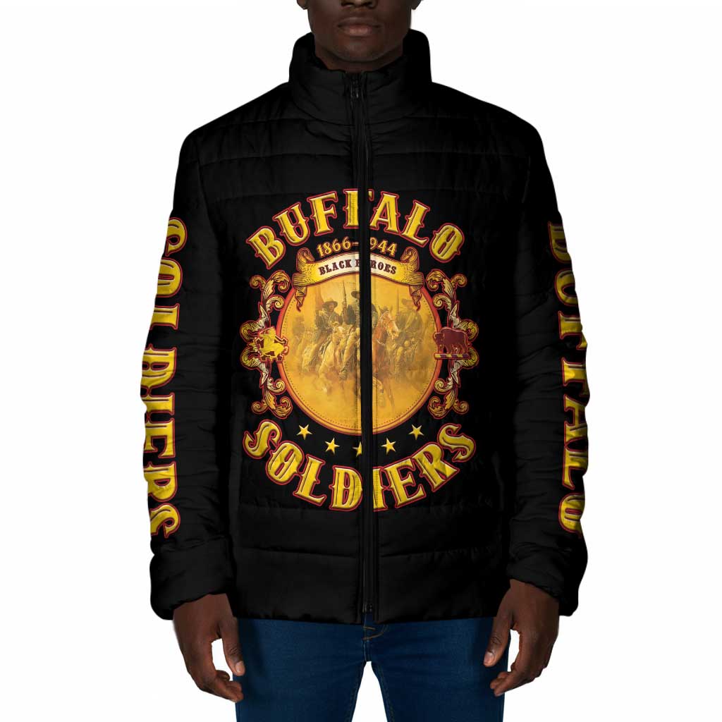 Honor Buffalo Soldiers Padded Jacket African American Cavalry Black Version