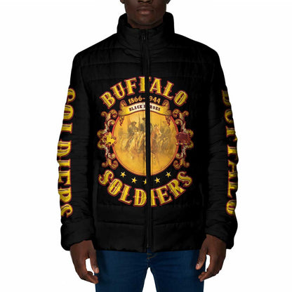 Honor Buffalo Soldiers Padded Jacket African American Cavalry Black Version